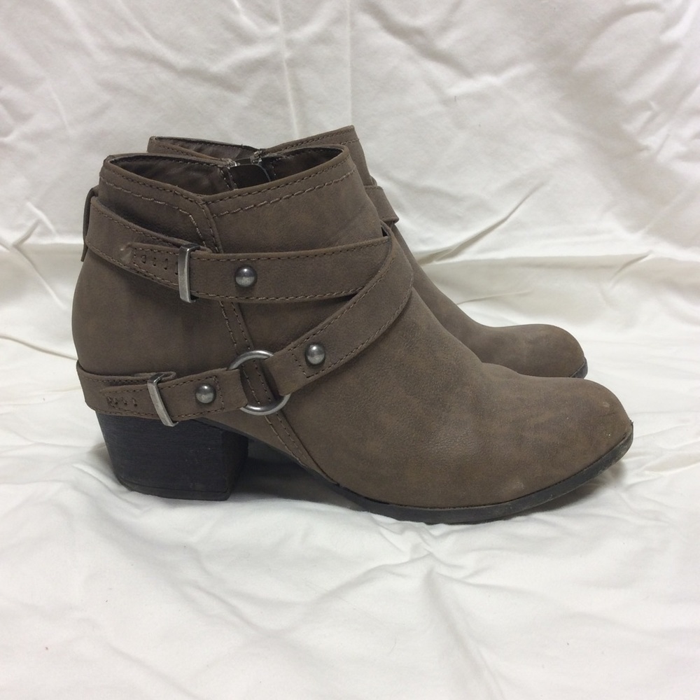 Taupe booties size 8